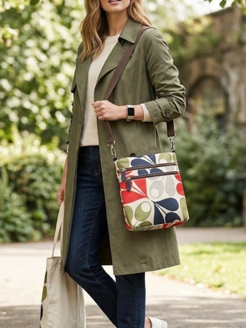 Orla Multicolor Signature Crossbody with Navy & Olive Accents